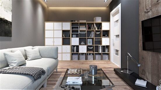 Фото № 3: Дизайн-проект двухкомнатной квартиры 47.14  м² стиль Минимализм для ЖК Молодая семья