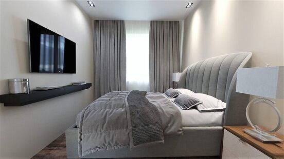 Фото № 4: Дизайн-проект двухкомнатной квартиры 47.14  м² стиль Минимализм для ЖК Молодая семья