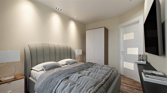 Фото № 6: Дизайн-проект двухкомнатной квартиры 47.14  м² стиль Минимализм для ЖК Молодая семья