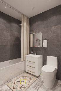 Фото № 6: Дизайн-проект однокомнатной квартиры 45.5  м² стиль Современная классика для ЖК Еврокласс