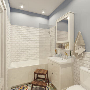 Фото № 4: Дизайн-проект однокомнатной квартиры 30.6  м² стиль Современная классика для ЖК Еврокласс