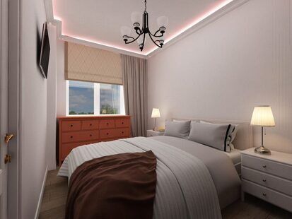 Фото № 1: Дизайн-проект однокомнатной квартиры 32.4  м² стиль Современная классика для ЖК Еврокласс