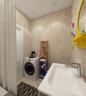 Фото № 6: Дизайн-проект двухкомнатной квартиры 58.7  м² стиль Современная классика для ЖК Еврокласс