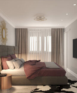 Фото № 3: Дизайн-проект двухкомнатной квартиры 52.9  м² стиль Современная классика для ЖК Tango