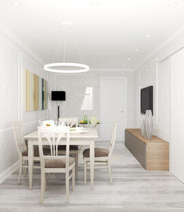 Фото № 2: Дизайн-проект двухкомнатной квартиры 52.9  м² стиль Современная классика для ЖК Tango