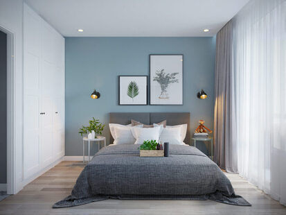 Фото № 1: Дизайн-проект однокомнатной квартиры 40.4  м² стиль Модернизм для ЖК Молодая семья