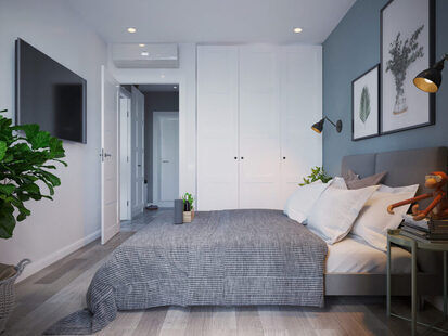 Фото № 4: Дизайн-проект однокомнатной квартиры 40.4  м² стиль Модернизм для ЖК Молодая семья