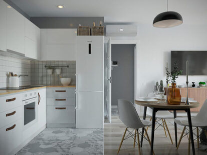 Фото № 3: Дизайн-проект однокомнатной квартиры 40.4  м² стиль Модернизм для ЖК Молодая семья