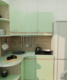 Фото № 1: Дизайн-проект квартиры-студии 29.3  м² стиль Прованс для ЖК Черноморский-2