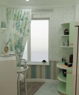 Фото № 3: Дизайн-проект квартиры-студии 29.3  м² стиль Прованс для ЖК Черноморский-2