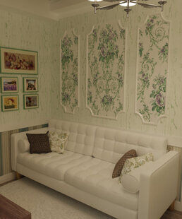 Фото № 4: Дизайн-проект квартиры-студии 29.3  м² стиль Прованс для ЖК Черноморский-2