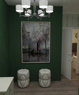 Фото № 2: Дизайн-проект квартиры-студии 29.3  м² стиль Прованс для ЖК Черноморский-2