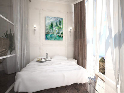 Фото № 3: Дизайн-проект двухкомнатной квартиры 76.1  м² стиль Современная классика для ЖК Черноморский-2