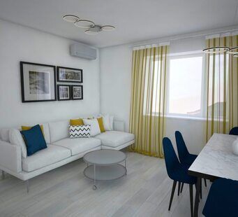 Фото № 1: Дизайн-проект трехкомнатной квартиры 70.3  м² стиль Минимализм для ЖК Молодая семья