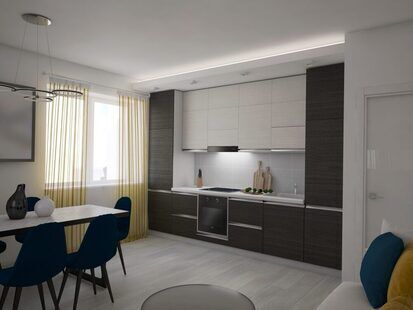 Фото № 5: Дизайн-проект трехкомнатной квартиры 70.3  м² стиль Минимализм для ЖК Молодая семья