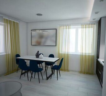 Фото № 6: Дизайн-проект трехкомнатной квартиры 70.3  м² стиль Минимализм для ЖК Молодая семья