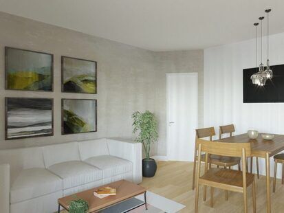 Фото № 6: Дизайн-проект двухкомнатной квартиры 77.5  м² стиль лофт для ЖК Молодая семья