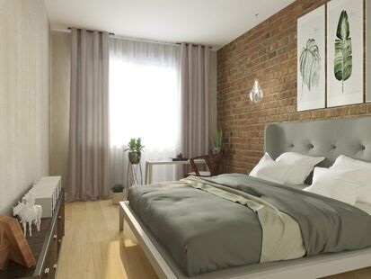 Фото № 3: Дизайн-проект двухкомнатной квартиры 77.5  м² стиль лофт для ЖК Молодая семья