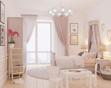 Фото № 2: Дизайн-проект четырехкомнатной квартиры 132.9  м² стиль Американская классика для ЖК Vincent