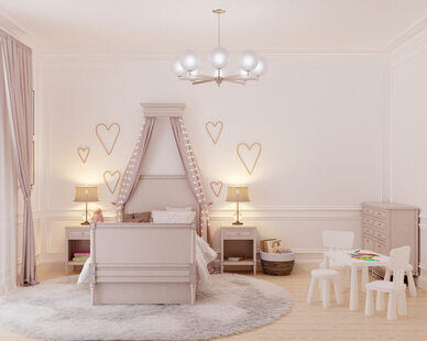 Фото № 1: Дизайн-проект четырехкомнатной квартиры 132.9  м² стиль Американская классика для ЖК Vincent