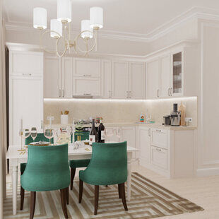 Фото № 3: Дизайн-проект четырехкомнатной квартиры 132.9  м² стиль Американская классика для ЖК Vincent