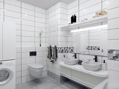 Фото № 6: Дизайн-проект трехкомнатной квартиры 117.44  м² стиль Современная классика для ЖК Vincent