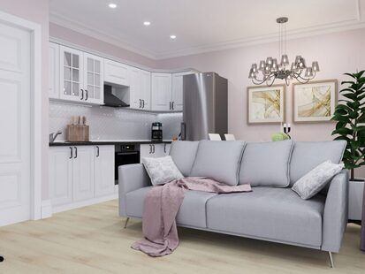 Фото № 1: Дизайн-проект квартиры-студии 30.0  м² стиль Современная классика для ЖК Молодежный-4