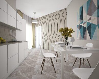 Фото № 1: Дизайн-проект двухкомнатной квартиры 54.5  м² стиль Минимализм для ЖК Черноморский-2