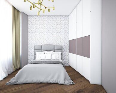 Фото № 4: Дизайн-проект двухкомнатной квартиры 54.5  м² стиль Минимализм для ЖК Черноморский-2