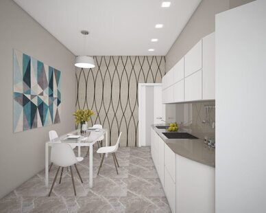 Фото № 3: Дизайн-проект двухкомнатной квартиры 54.5  м² стиль Минимализм для ЖК Черноморский-2