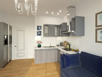 Фото № 6: Дизайн-проект двухкомнатной квартиры 67.38  м² Скандинавский стиль для ЖК Vincent