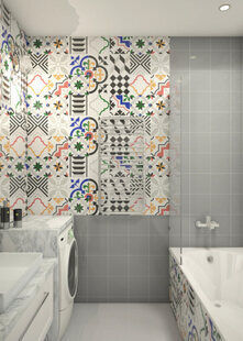 Фото № 2: Дизайн-проект ванной 3.7  м² стиль Современная классика для ЖК Шурова гора