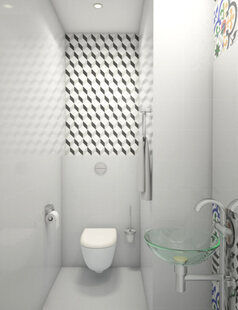 Фото № 1: Дизайн-проект туалета 1.7  м² стиль Современная классика для ЖК Шурова гора