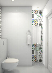 Фото № 2: Дизайн-проект туалета 1.7  м² стиль Современная классика для ЖК Шурова гора