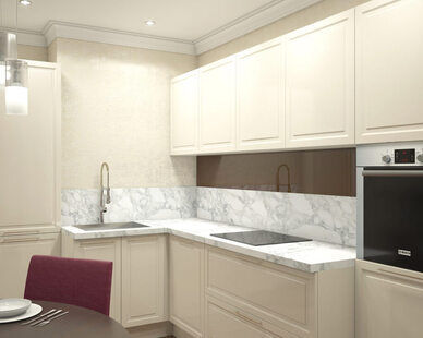 Фото № 3: Дизайн-проект кухни 17.7  м² стиль Современная классика для ЖК Шурова гора