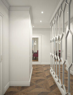 Фото № 1: Дизайн-проект прихожей 13.0  м² стиль Современная классика для ЖК Шурова гора