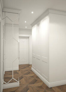 Фото № 2: Дизайн-проект прихожей 13.0  м² стиль Современная классика для ЖК Шурова гора