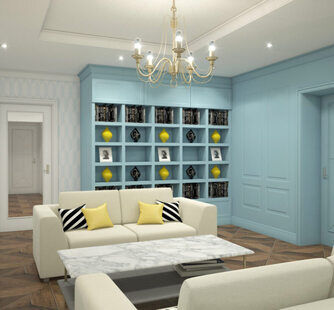 Фото № 1: Дизайн-проект трехкомнатной квартиры 99.7  м² стиль Современная классика для ЖК Шурова гора