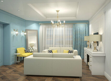 Фото № 2: Дизайн-проект трехкомнатной квартиры 99.7  м² стиль Современная классика для ЖК Шурова гора