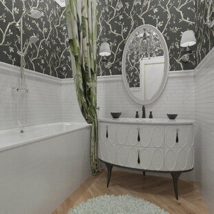 Фото № 1: Дизайн-проект ванной 3.0  м² стиль Современная классика для ЖК Екатерининский