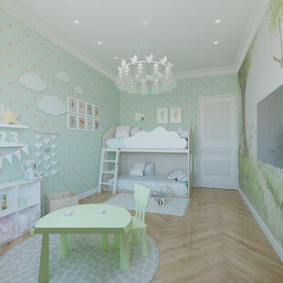 Фото № 2: Дизайн-проект детской 9.0  м² стиль Современная классика для ЖК Екатерининский