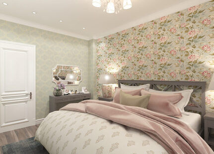 Фото № 3: Дизайн-проект спальни 11.3  м² стиль Современная классика для ЖК Екатерининский