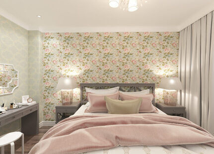 Фото № 2: Дизайн-проект спальни 11.3  м² стиль Современная классика для ЖК Екатерининский