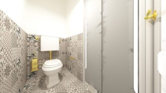 Фото № 1: Дизайн-проект туалета 2.0  м² Скандинавский стиль для ЖК Петровский