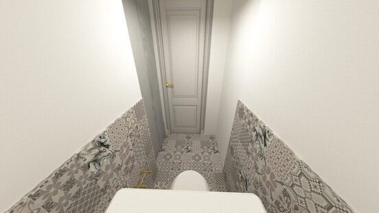 Фото № 2: Дизайн-проект туалета 2.0  м² Скандинавский стиль для ЖК Петровский