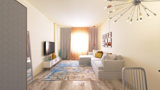 Фото № 2: Дизайн-проект зала 19.0  м² Скандинавский стиль для ЖК Петровский