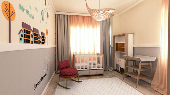 Фото № 1: Дизайн-проект детской 12.1  м² Скандинавский стиль для ЖК Петровский