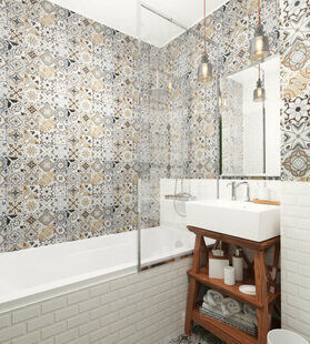 Фото № 1: Дизайн-проект совмещенного санузла 4.0  м² стиль Прованс для ЖК Петровский