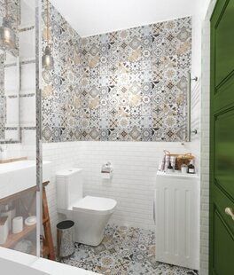 Фото № 2: Дизайн-проект совмещенного санузла 4.0  м² стиль Прованс для ЖК Петровский