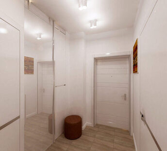 Фото № 2: Дизайн-проект прихожей 10.1  м² стиль Минимализм для ЖК Петровский